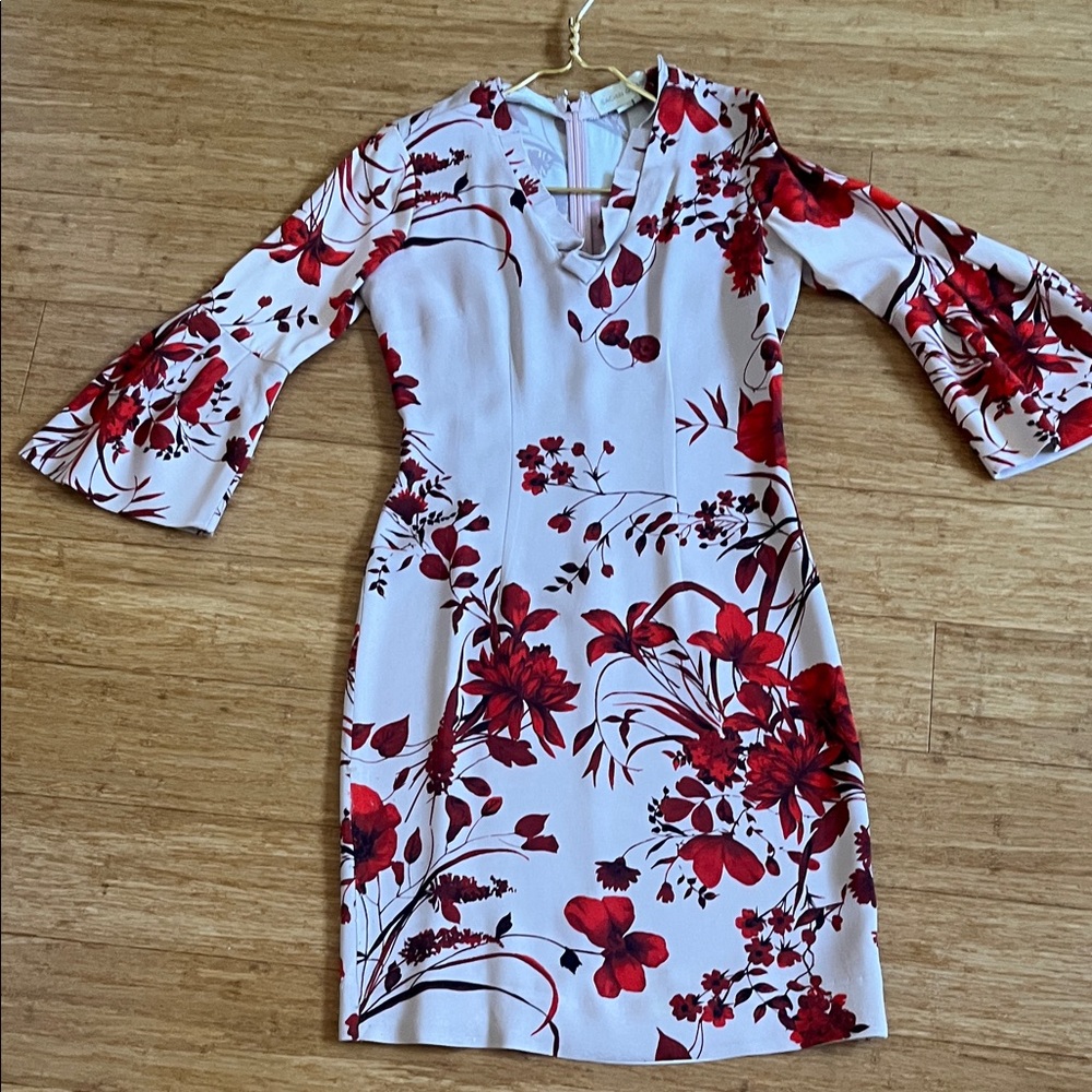 Sachin &Babi Floral Red and off White Women's Dress
